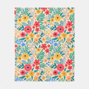 Vintage floral background. Seamless vintage patter Fleece Blanket