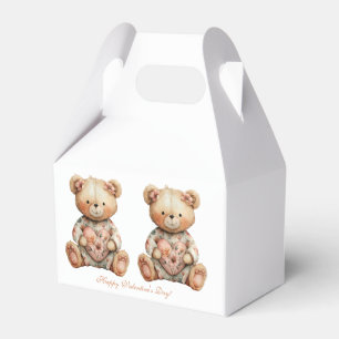 Vintage Floral Bear With Heart Favour Box