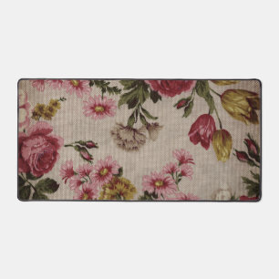Vintage floral, beautiful flowers desk mat