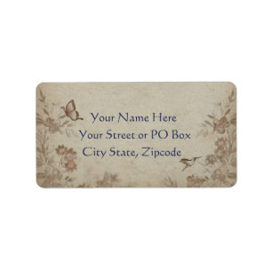 Vintage Floral Beige Label