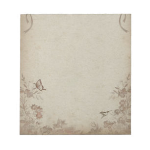 Vintage Floral Beige Notepad