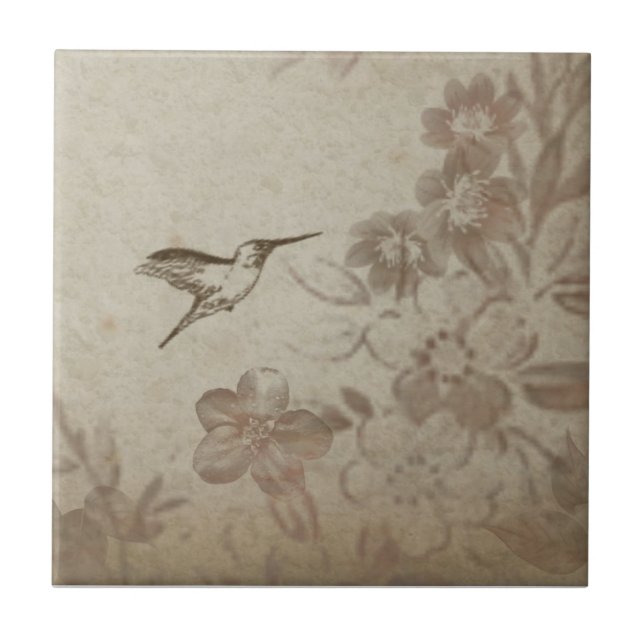 Vintage Floral Beige Tile (Front)