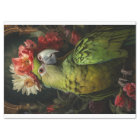 Vintage Floral Bird Parrot Queen Decoupage