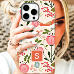 Vintage Floral Birds Botanical Pattern Monogram iPhone X Case<br><div class="desc">Vintage Floral Birds Botanical Pattern Monogram iPhone X Case. This retro trendy design features stylish botanical flowers and birds. Personalise this custom design with your own monogram initial.</div>