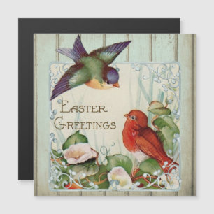 Vintage Floral Birds Easter Magnet