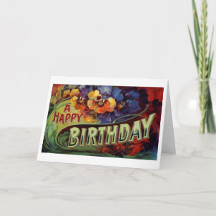 Vintage Floral Birthday Card