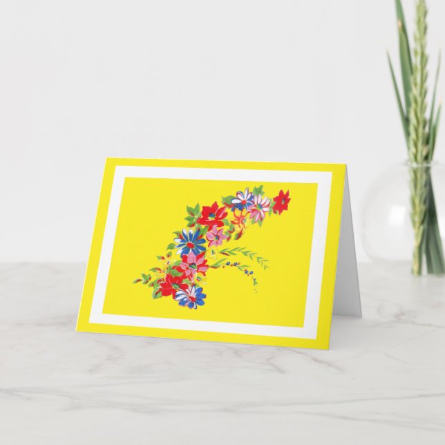 Vintage Floral Birthday Card (Front)