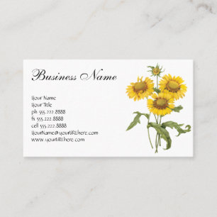 Vintage Floral Blanket Flower Sunflower by Redoute Business Card