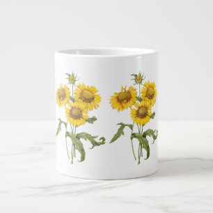 Vintage Floral Blanket Flower Sunflower by Redoute Large Coffee Mug