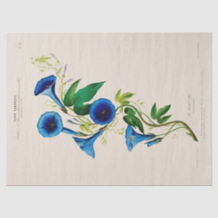 Vintage Floral Blue Flowers Ephemera Decoupage Tissue Paper