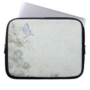 Vintage Floral Blue Wedding Laptop Sleeve