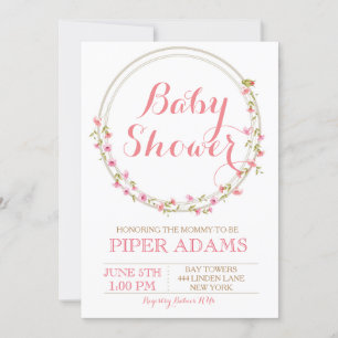 Vintage Floral Blush Baby Shower Invitation