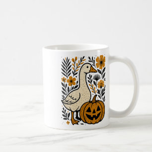 Vintage Floral Boho Silly Goose Pumpkin Cute Hallo Coffee Mug