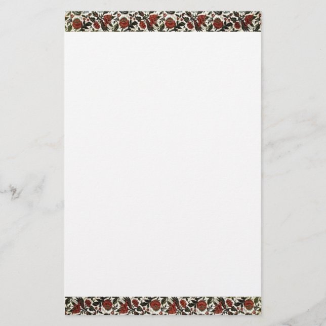 Vintage Floral Border Stationery (Front)