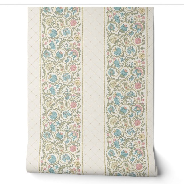 Vintage Floral Border Wallpaper (Unrolling)