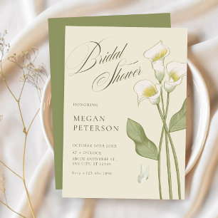 Vintage floral botanical bridal shower invitation