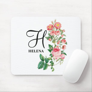 Vintage Floral Botanical Customised Monogram Mouse Pad