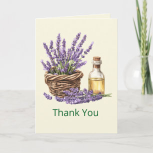 Vintage Floral Botanical Lavender Thank You Card