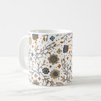 Vintage Floral Botanical Pattern Design Coffee Mug