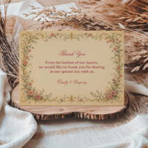 Vintage Floral Botanical Thank You Card