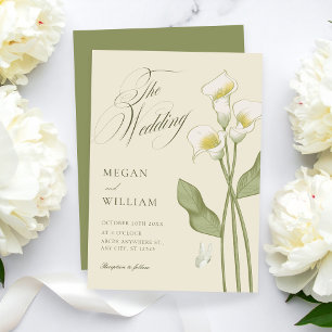 Vintage floral botanical wedding  invitation