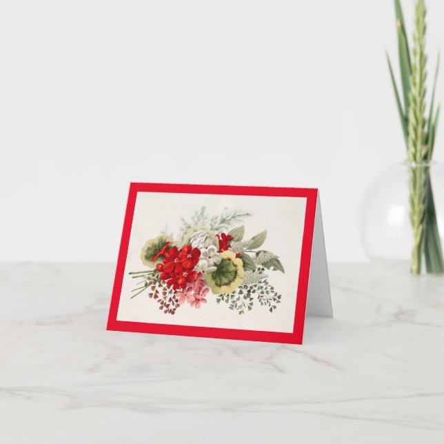 Vintage Floral Bouquet Anniversary Card (Front)