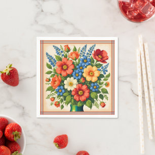 Vintage Floral Bouquet Cocktail Napkins