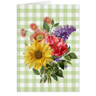Vintage Floral Bouquet Greeting Card