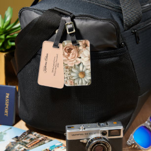 Vintage Floral Bouquet with Soft Pastel Blooms Luggage Tag