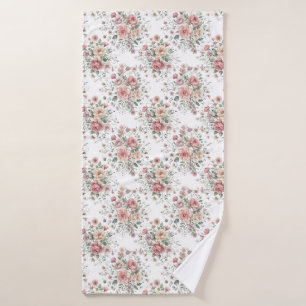 vintage floral bouquets bath towel