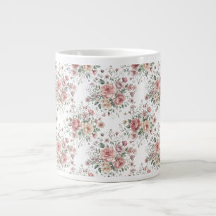 vintage floral bouquets large coffee mug
