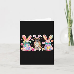 Vintage Floral Boxer Dog Bunny Easter Day Dog Mum Card