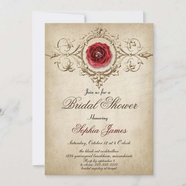  Vintage floral bridal shower Invitation (Front)