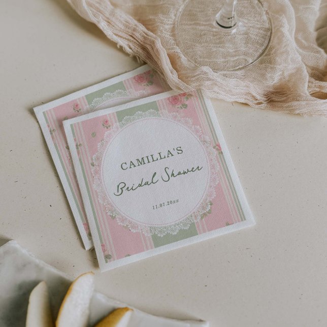Vintage Floral  Bridal Shower Napkins (Creator Uploaded)