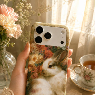 Vintage Floral Bunny iPhone Case