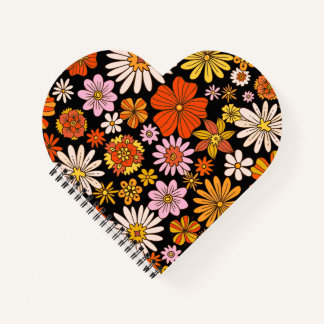 Vintage Floral Burst – Colorful Retro Flower Notebook