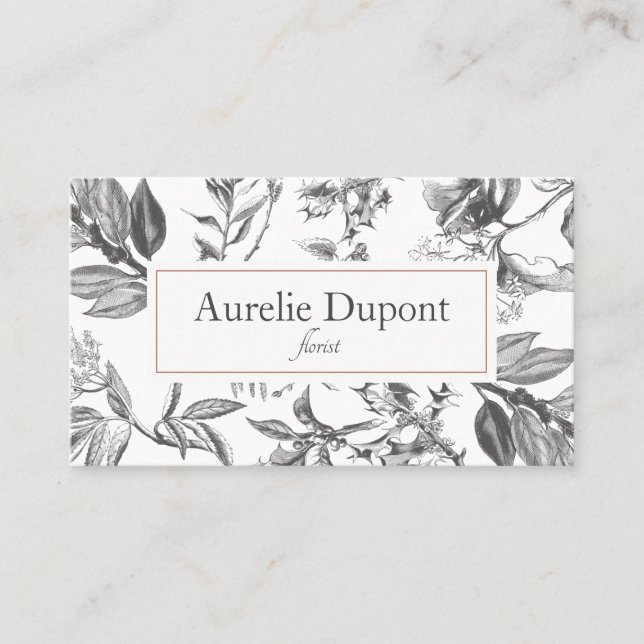 Vintage Floral Business Card (Front)