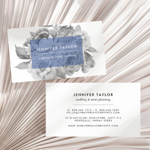 Vintage Floral Business Cards   Navy