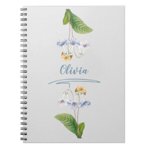 Vintage Floral Butterfly Botanical Illustration Notebook