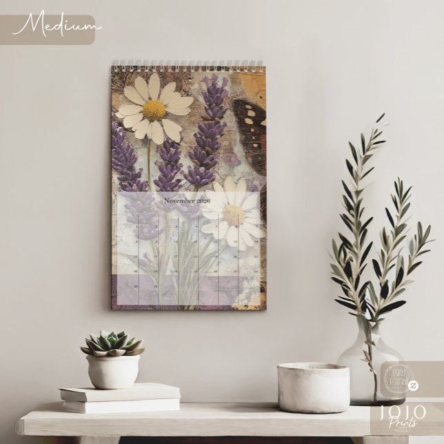 Vintage Floral Butterfly Calendar (Vintage Floral Butterfly Calendar_Medium)