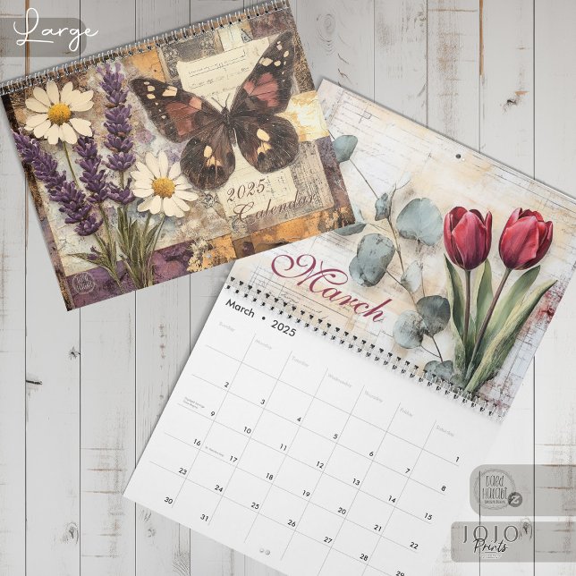 Vintage Floral Butterfly Calendar (Vintage Floral Butterfly Calendar_Large)