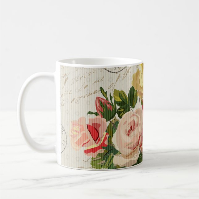 Vintage floral, butterfly elegance coffee mug (Left)