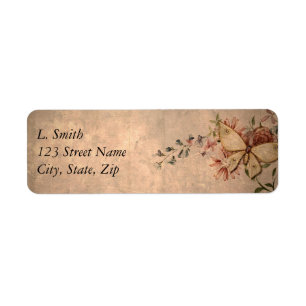 Vintage Floral Butterfly Return Address Label