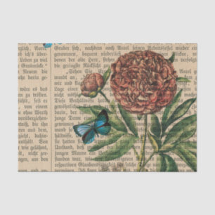 Vintage Floral Butterfly Tissue Paper