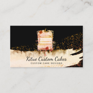 Vintage Floral Cake Logo for Baker Business Card