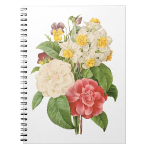 Vintage Floral Camelia Daffodil Flowers by Redoute Notebook