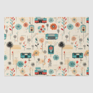 Vintage Floral & Camera Pattern (2) Tissue Paper