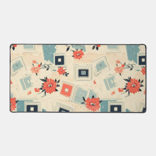 Vintage Floral & Camera Pattern (3) Desk Mat