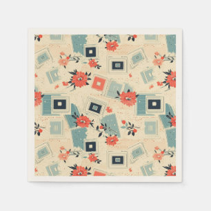 Vintage Floral & Camera Pattern (3) Napkin