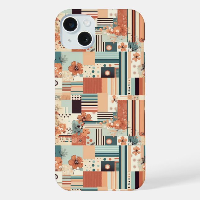 Vintage Floral & Camera Pattern (4) iPhone Case (Back)